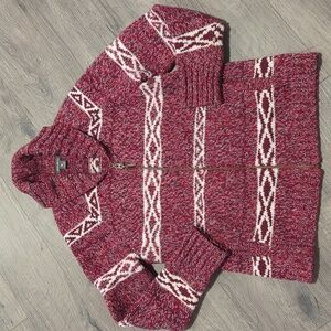 Eddie Bauer Wool Blend Duck Zip Up Cardigan Sweater